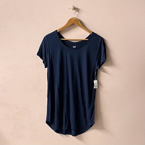 Gap Navy Round Neck Shirt Size S New With Defect - Picture 1 of 9